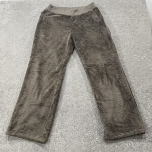 The North Face Womens Fleece Lounge Pants Brown Plush Soft Cozy Relaxed Fit L